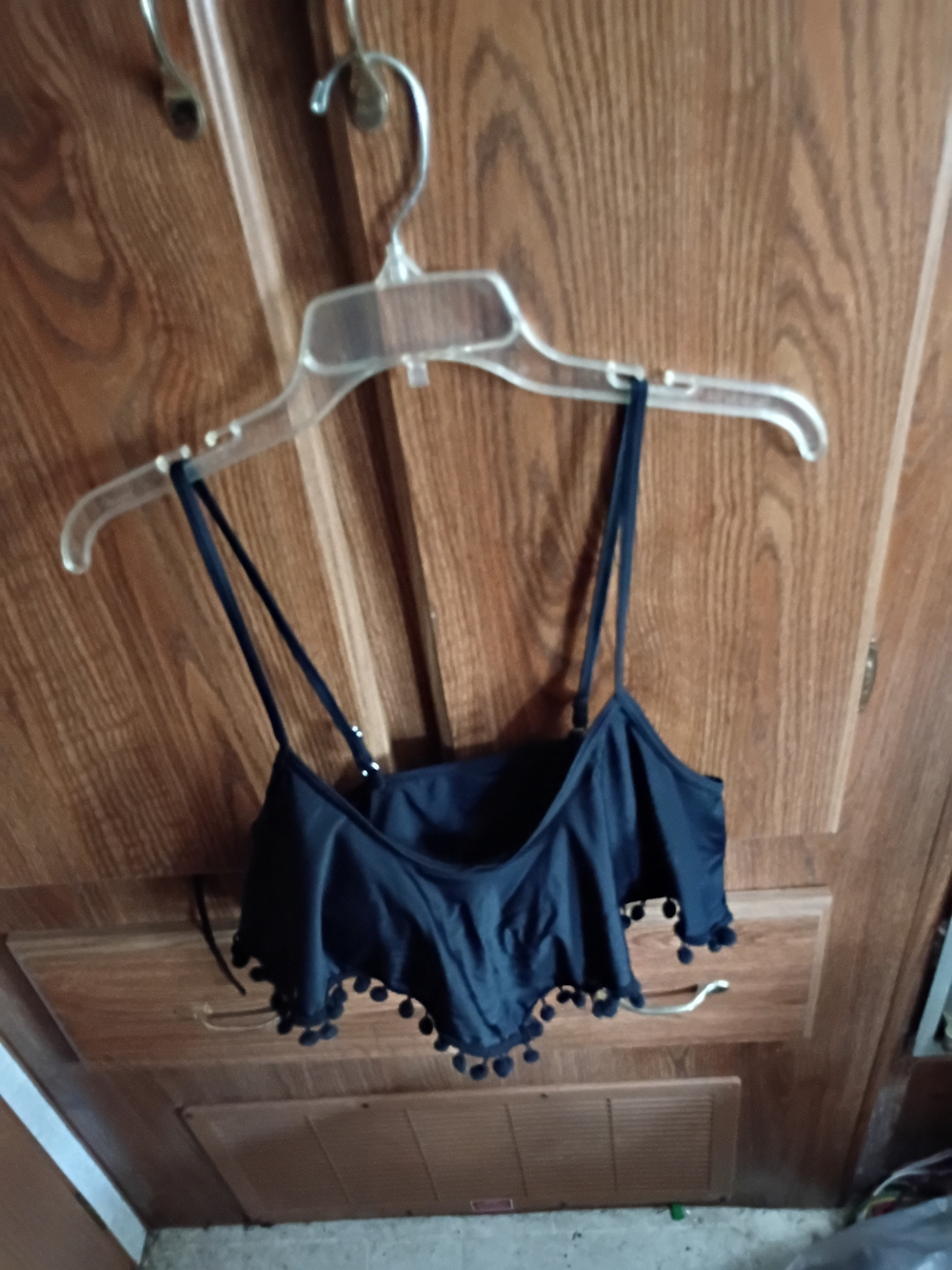 Women’s SHEIN Blue Bralette Bikini Swim Top Solid Spaghetti Adjustable Straps L